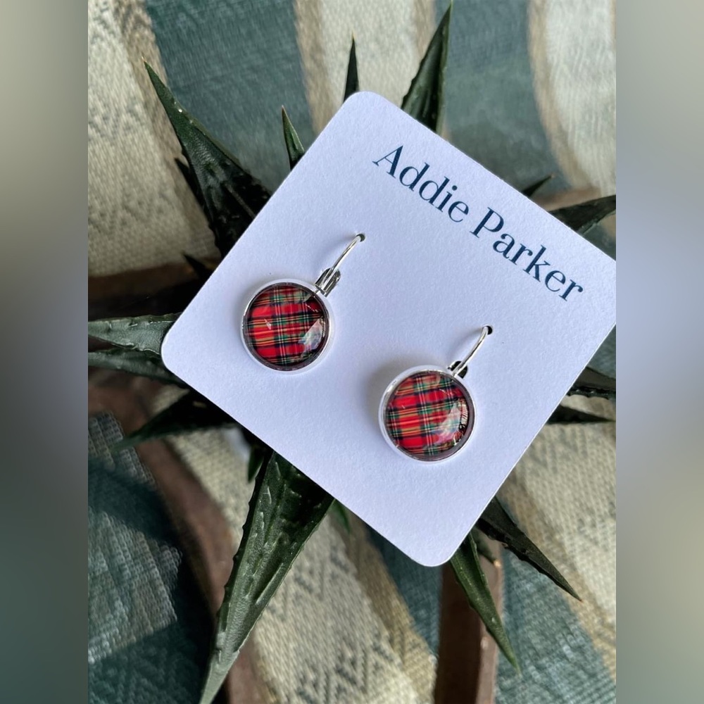 Red Plaid Earrings / Addie Parker Jewelry